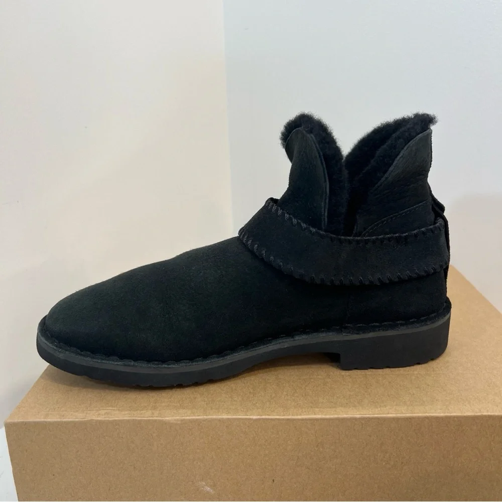 UGG Mckay Black Suede Sheepskin‎ Ankle Boots Booties